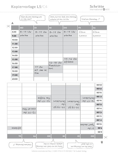 Kopiervorlage, Lektion 5, C4