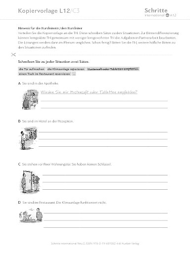 Kopiervorlage, Lektion 12, C3