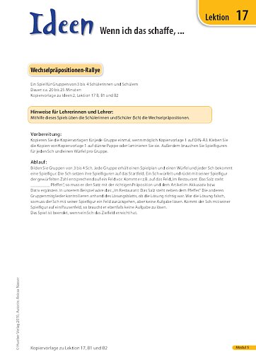 Wechselpräpositionen-Rallye