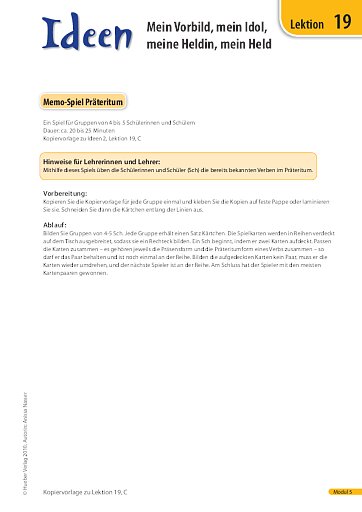 Memo-Spiel Präteritum