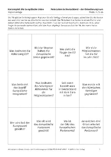 Kopiervorlage zu Modul II, S.66