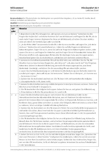 Miteinander Daz Lehrwerk F R Integrationskurse Materialien Zum Download