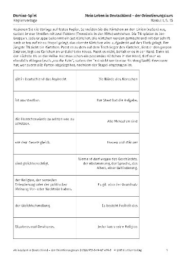 Kopiervorlage zu Modul I, S.15