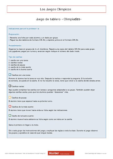 Los Juegos OlímpicosBrettspiel