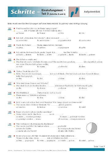 Aufgaben- und Antwortblätter