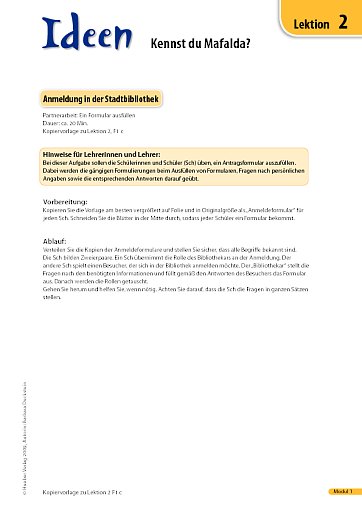 Anmeldung in der Stadtbibliothek