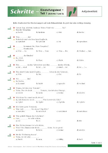 Aufgaben- und Antwortblätter