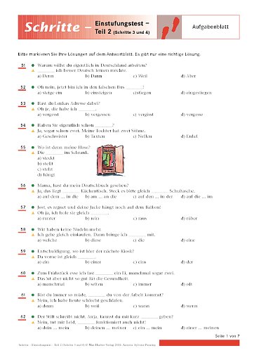 Aufgaben- und Antwortblätter