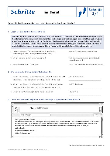 Man kommt schnell zur Sache!