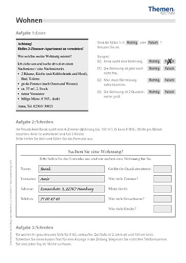 Wohnen (nach Aufgabe 15)