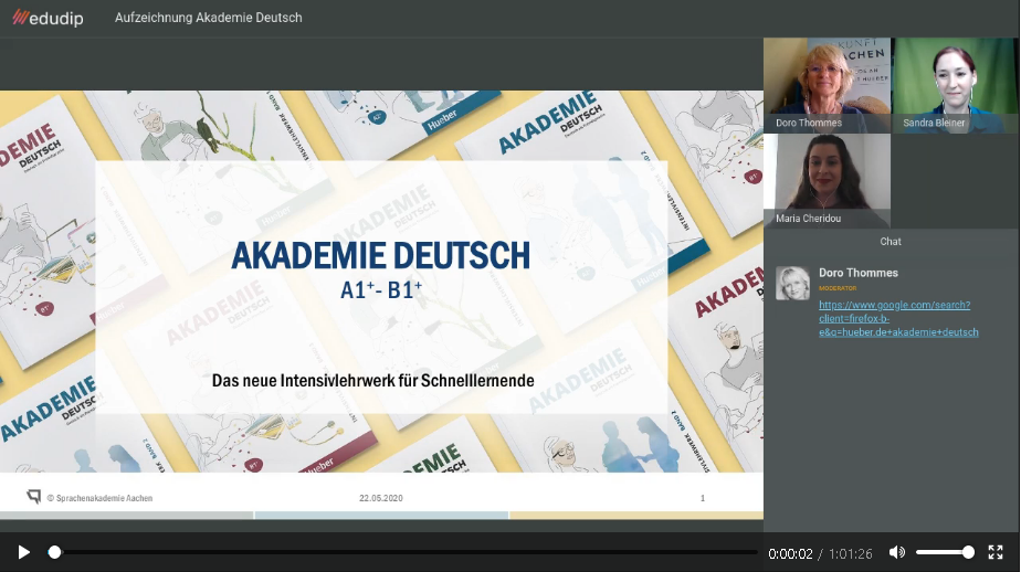 Screenshot des Info-Webinars zu Akademie Deutsch